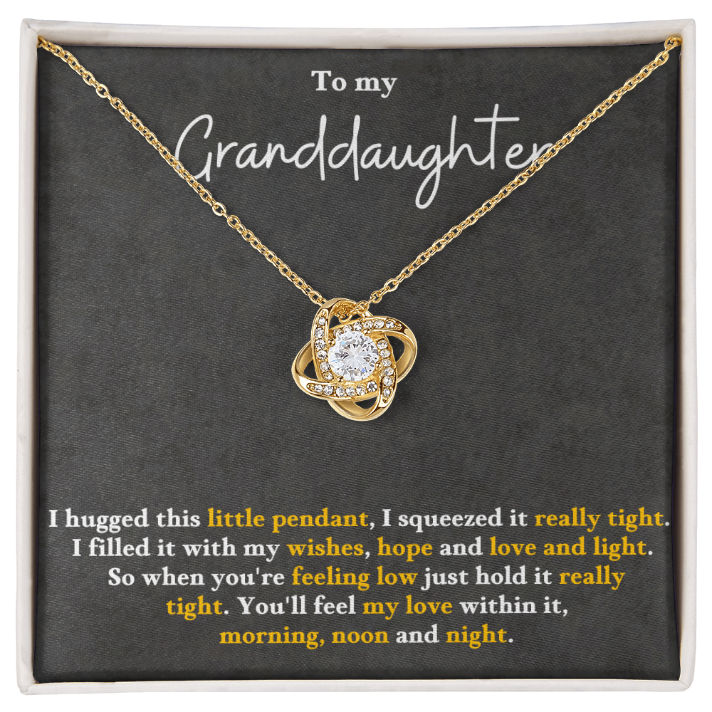 To My Granddaughter - Feel My Love Love Knot Necklace - Gift from Grandparent