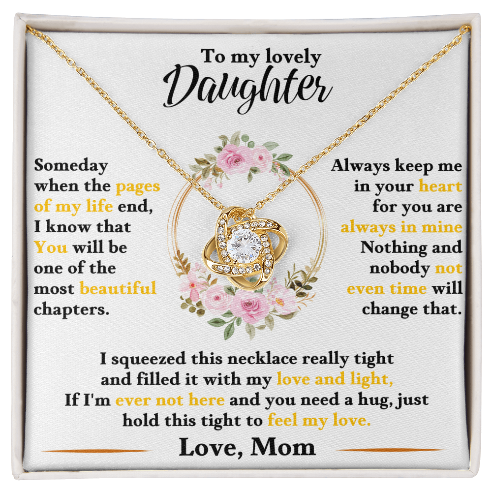 To My Lovely Daughter - Beautiful Chapters Love Knot Necklace - Gift from Mom