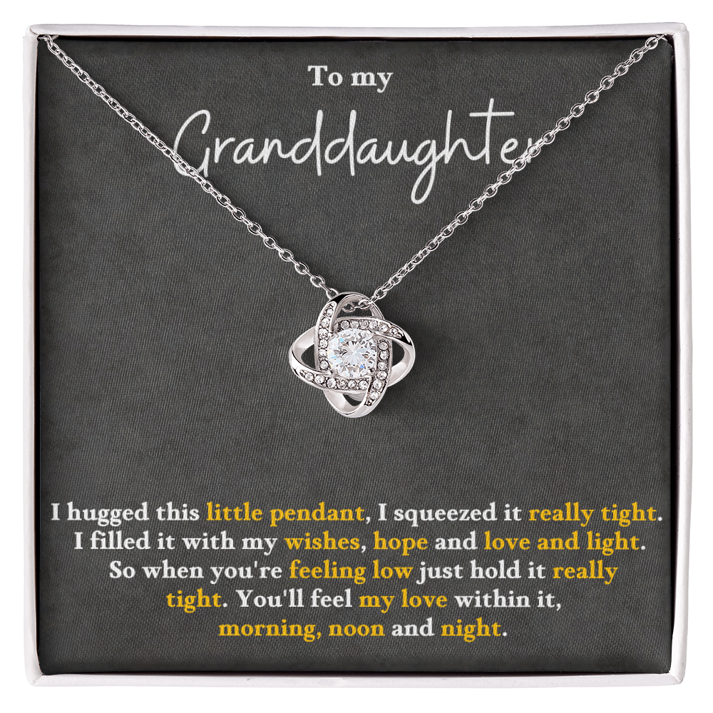 To My Granddaughter - Feel My Love Love Knot Necklace - Gift from Grandparent