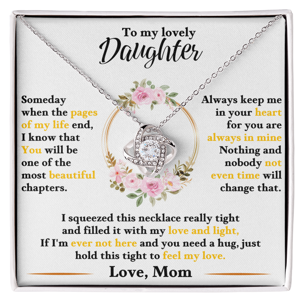 To My Lovely Daughter - Beautiful Chapters Love Knot Necklace - Gift from Mom