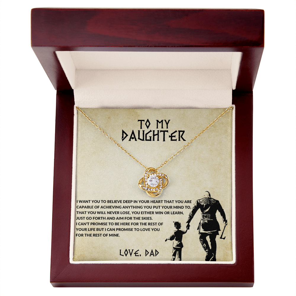 To My Daughter - Win or Learn Viking Dad Love Knot Necklace - Gift from Dad