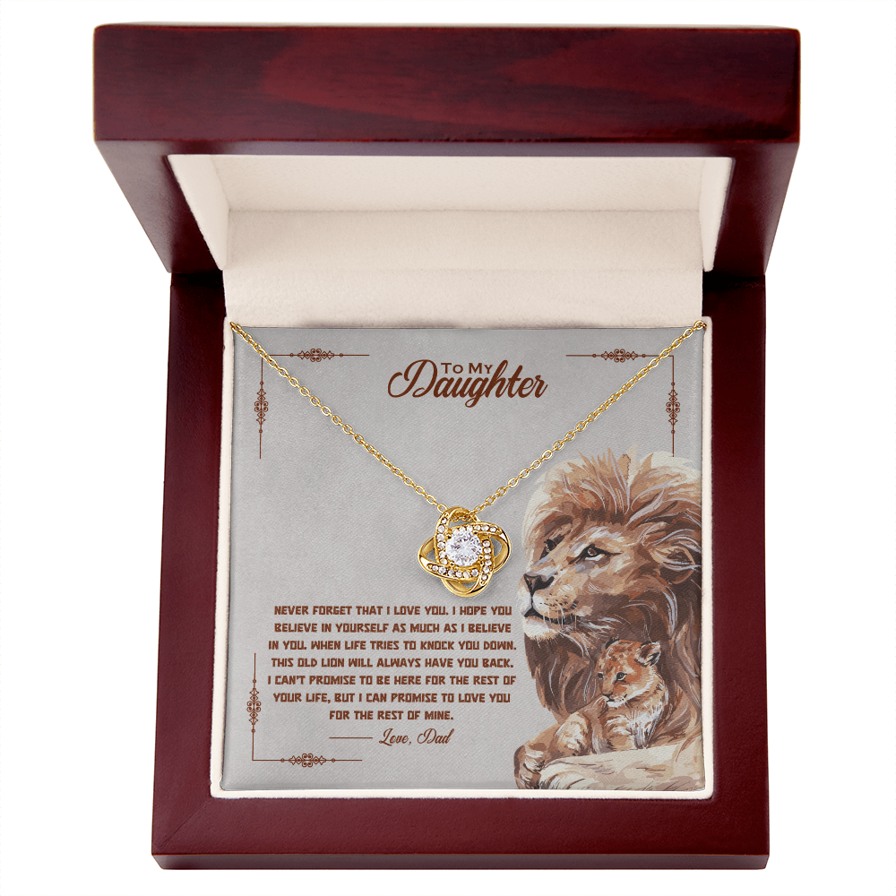 To My Daughter - Old Lion Love Knot Necklace - Gift from Dad