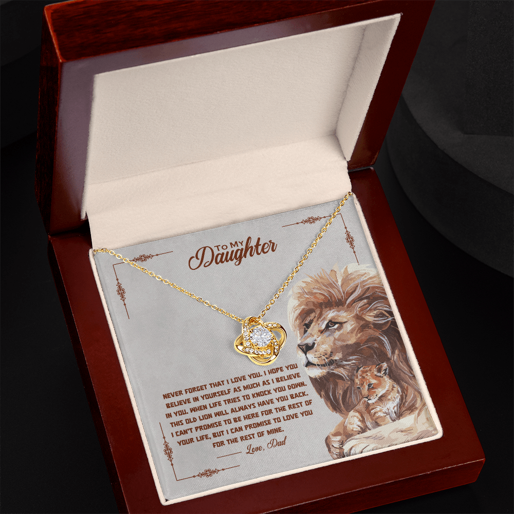 To My Daughter - Old Lion Love Knot Necklace - Gift from Dad