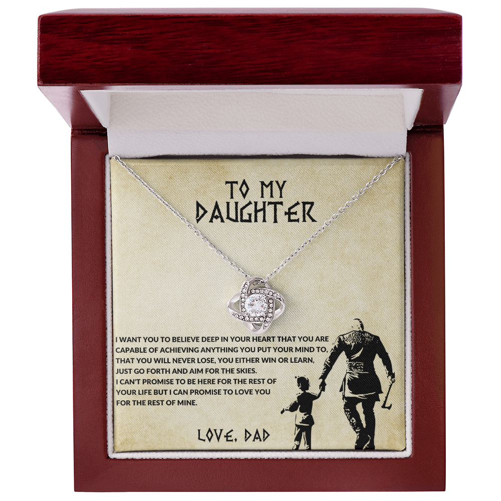 To My Daughter - Win or Learn Viking Dad Love Knot Necklace - Gift from Dad