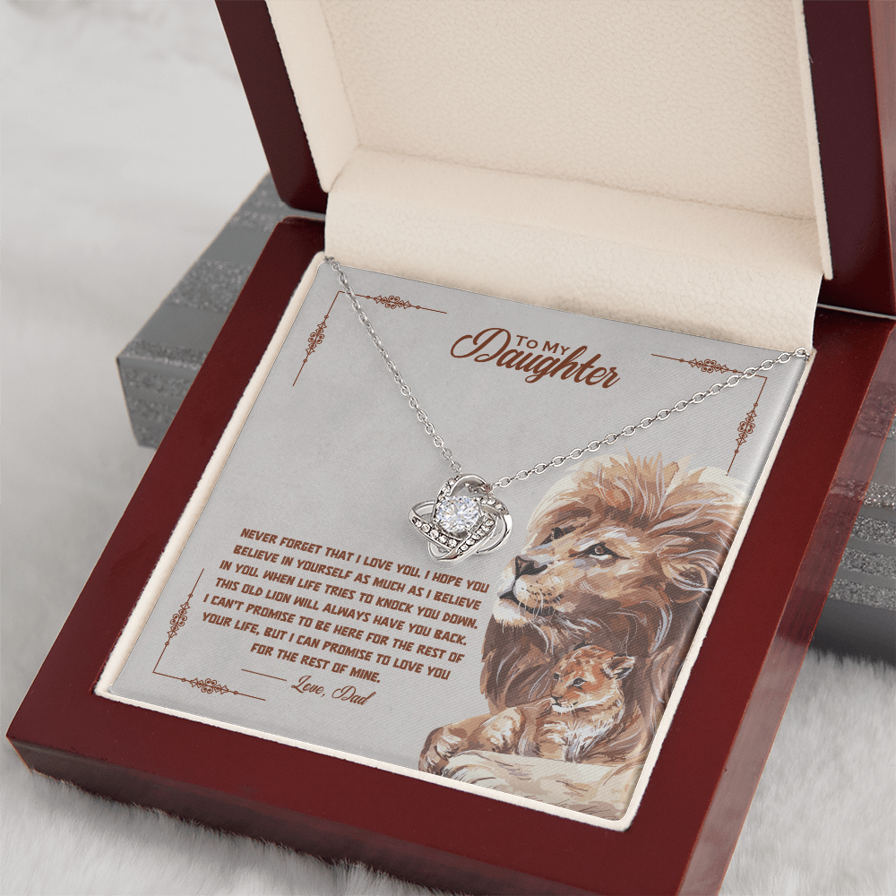 To My Daughter - Old Lion Love Knot Necklace - Gift from Dad