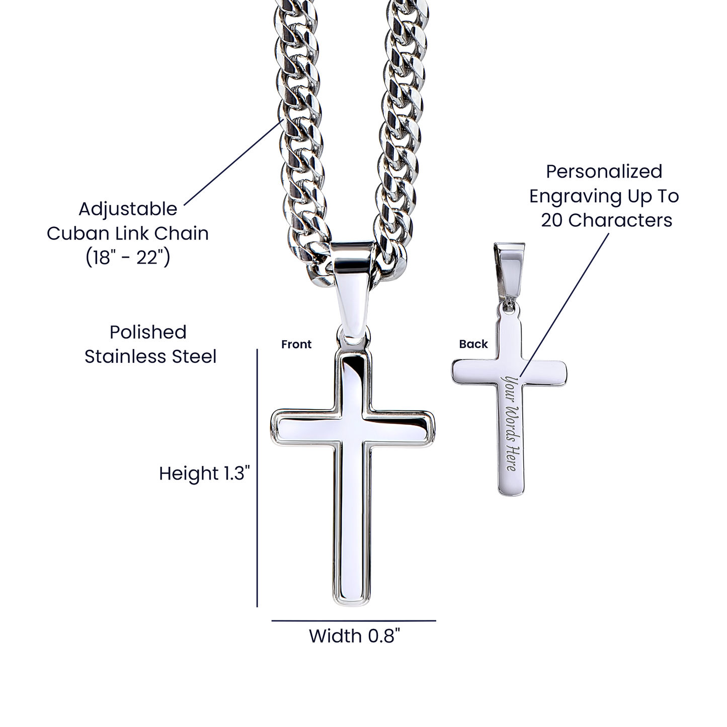 To My Dad - I Love You Artisan Cross Necklace -  Gift from Son
